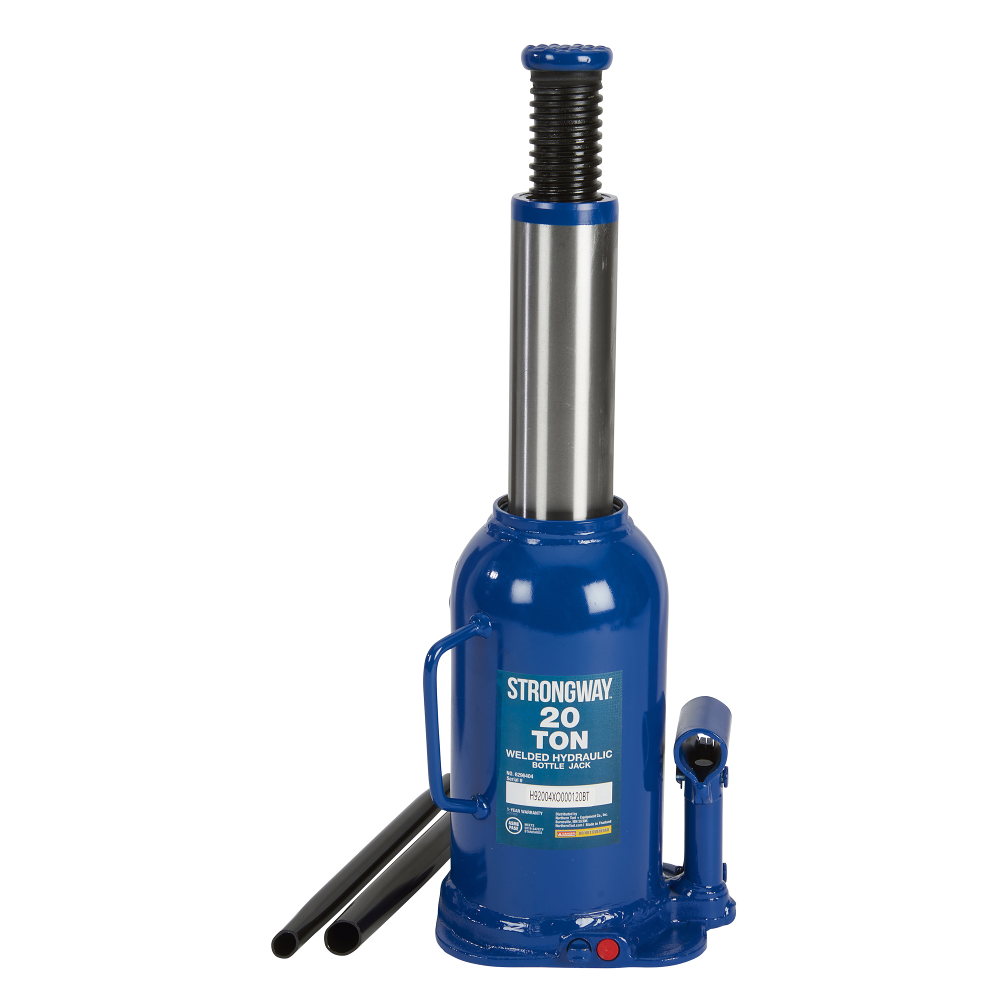 Strongway 20-Ton Bottle Jack with Welded Base, 9.25in.–17.5in. Lift Height